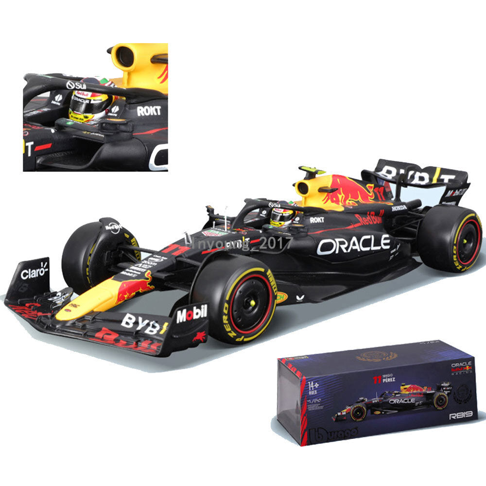 1:24 F1 Red Bull RB19 Model Car Diecast Vehicle Metal Toy Cars Sergio Perez #11