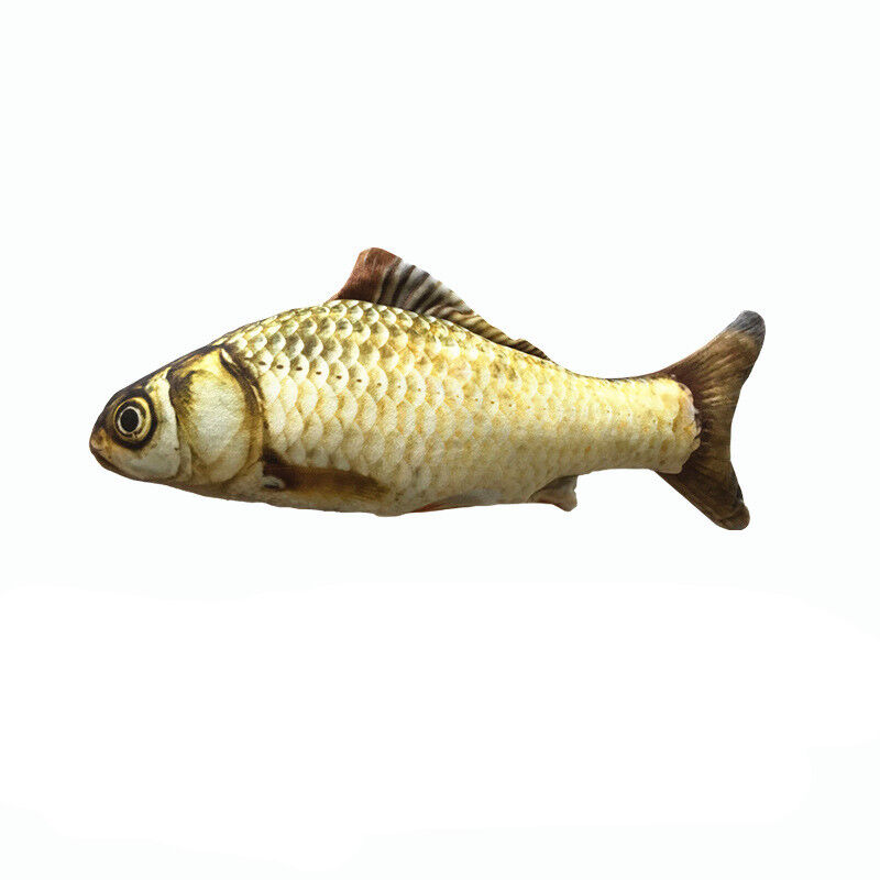 Fish Shape Pet Cat Chew Toy with Catnip Teaser Stuffed Kitten Pillow Scratching