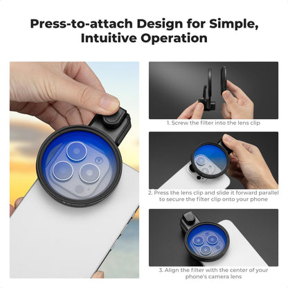 58Mm Press-On Phone Lens Filter Adapter, Compatible with Iphone 17/16/15/14/13/1