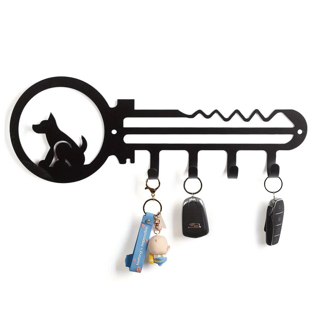 1pc Key Shaped Wall Rack, Wall Mounted Holder Rack With 4 Hanging Hooks