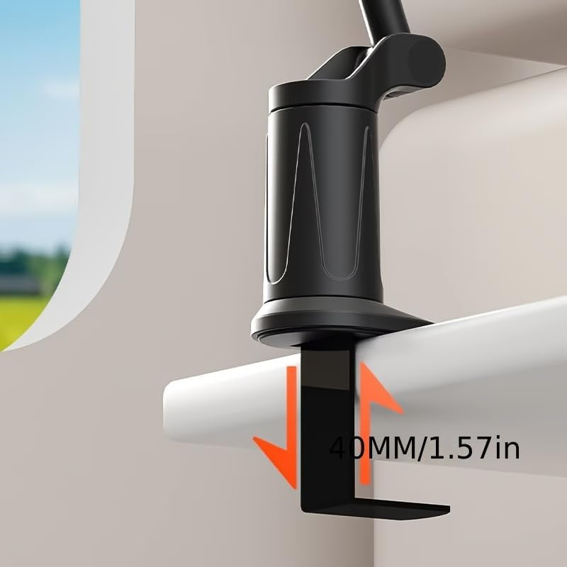 Universal 360° Magnetic Airplane Phone Holder Mount – Strong Clamp, Compatible w