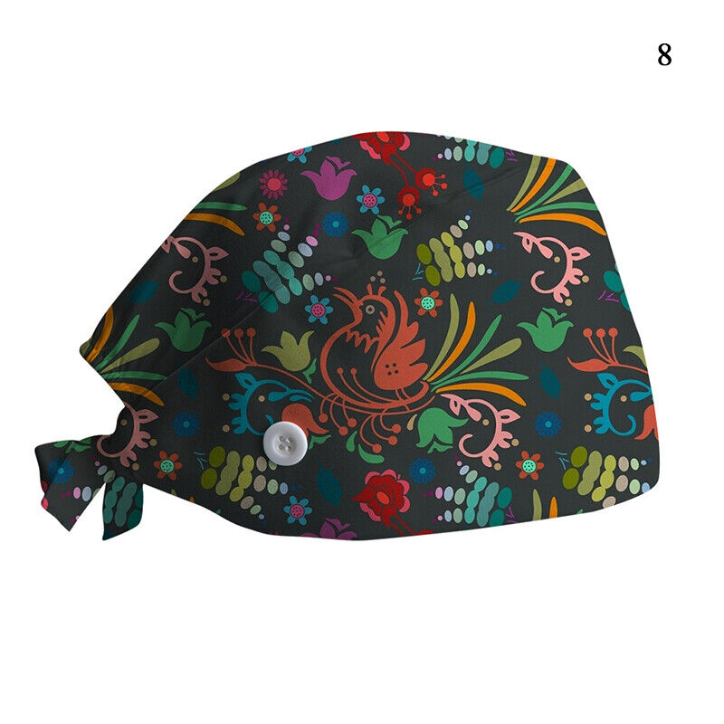 Printed Surgical Cap Adjustable Nurse Cap Baotou Cap Surgical Cap Christmas Hat