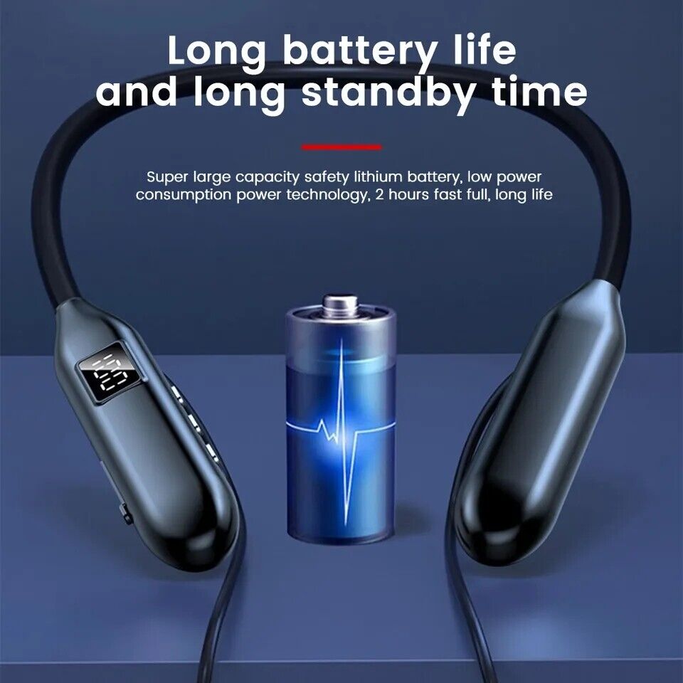 Wireless Bluetooth 5.3 Neckband Headphones Mic Headset Stereo Earbuds Earphone
