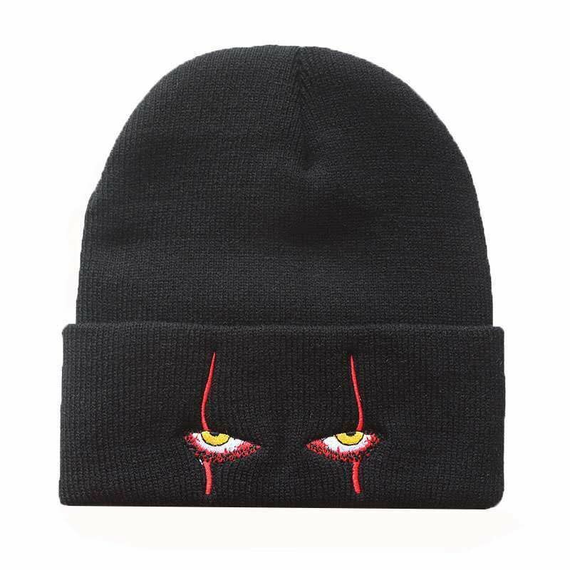 Autumn Winter Hat Knitted Beanies Warm Outdoor Knitted Embroidered Dome Knit 1PC