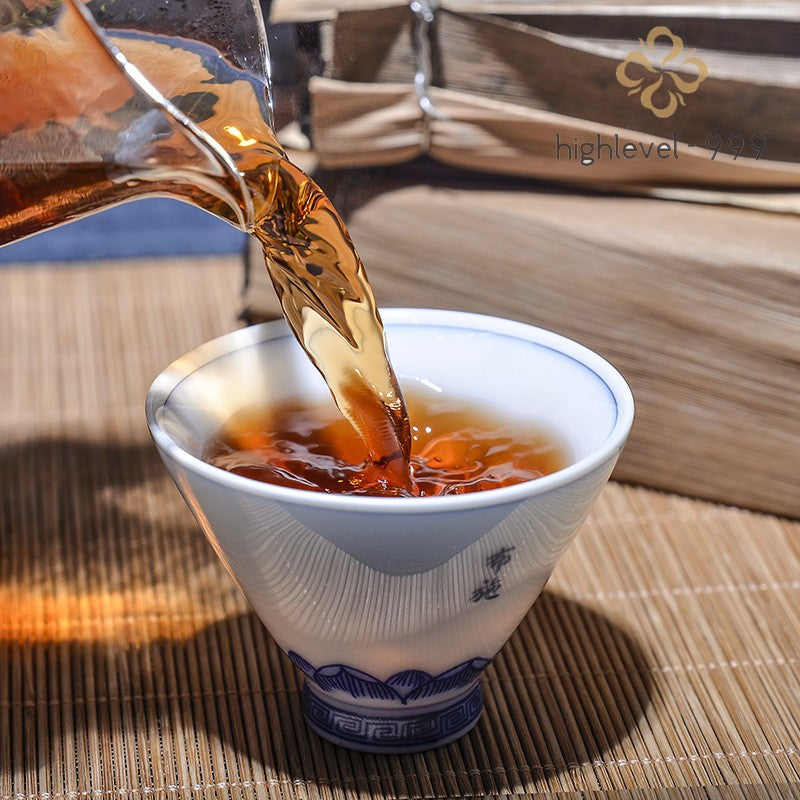 500g Ripe Pu'er Tea Brick Zhuke Wrapped Yunnan Premium Aged Compressed Tea