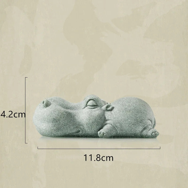 Chinese Stone Tea Pet Ornaments Toad Tea Figurine Sculpture Teaware Accessorie