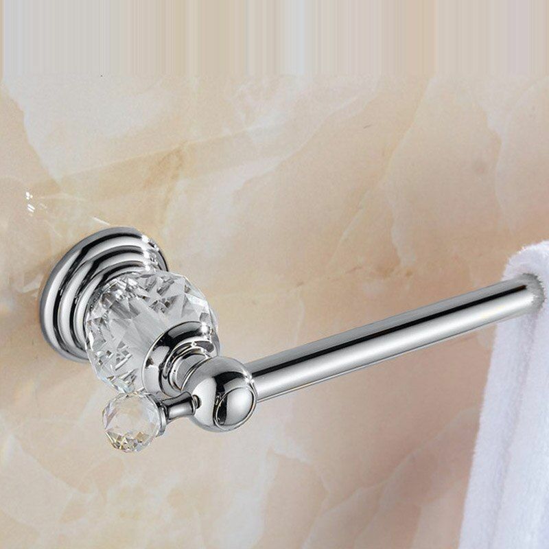 Luxury Crystal Silver Bathroom Accessories Chrome Polished Brass Hardware Sets