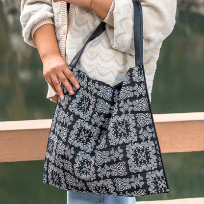 Celela Women Large capacity Vintage Print Linen Shoulder Cloth Bag Strap