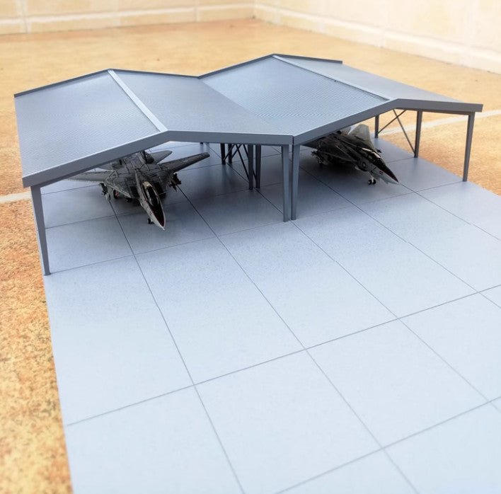 1/200 Airfield Accessories M-0201 Air Force Hangar Scene Model(No Aircraft)
