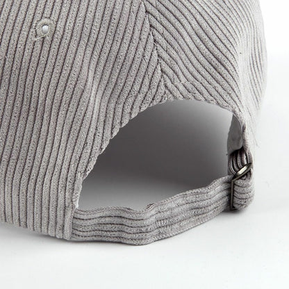 Baseball Caps Adjustable Black Beige Plain Color Corduroy Hats Women Mens Casual
