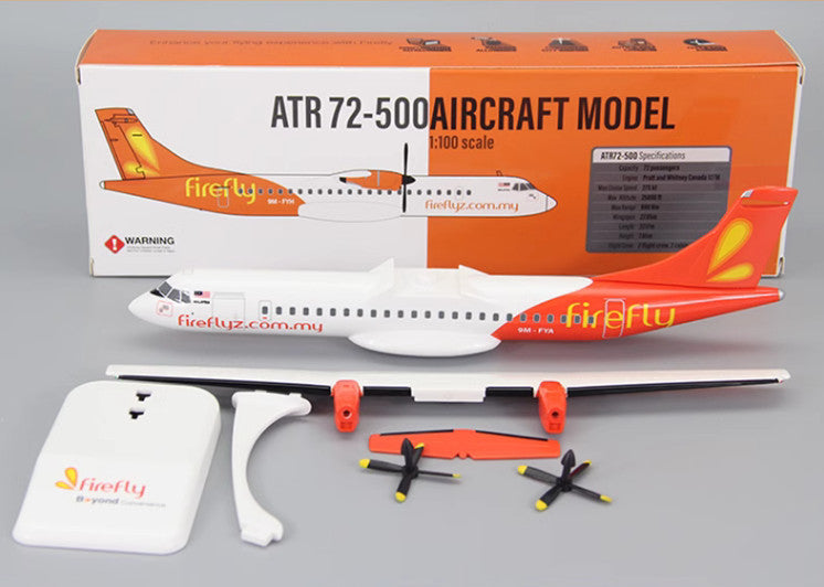 1:100 28CM RISESOON Firefly ATR72-500 Passenger Airplane ABS Plastic Plane Model
