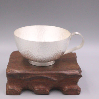 77g Fine 999 Pure Silver Tea Bowl Handmade Master Mug Tea Cup 2.56inch High 60ml