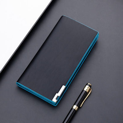 Thin Slim Wallet Long Clutch Bag Coin Purse Cardholder Polyester Black Blue 1 PC