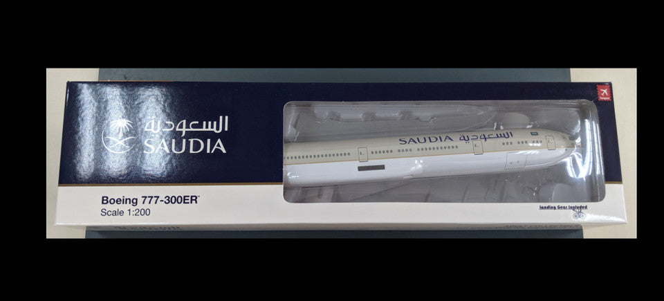 1:200 37CM Hogan Saudia BOEING 777-300ER Passenger Airplane ABS  Plastic Model
