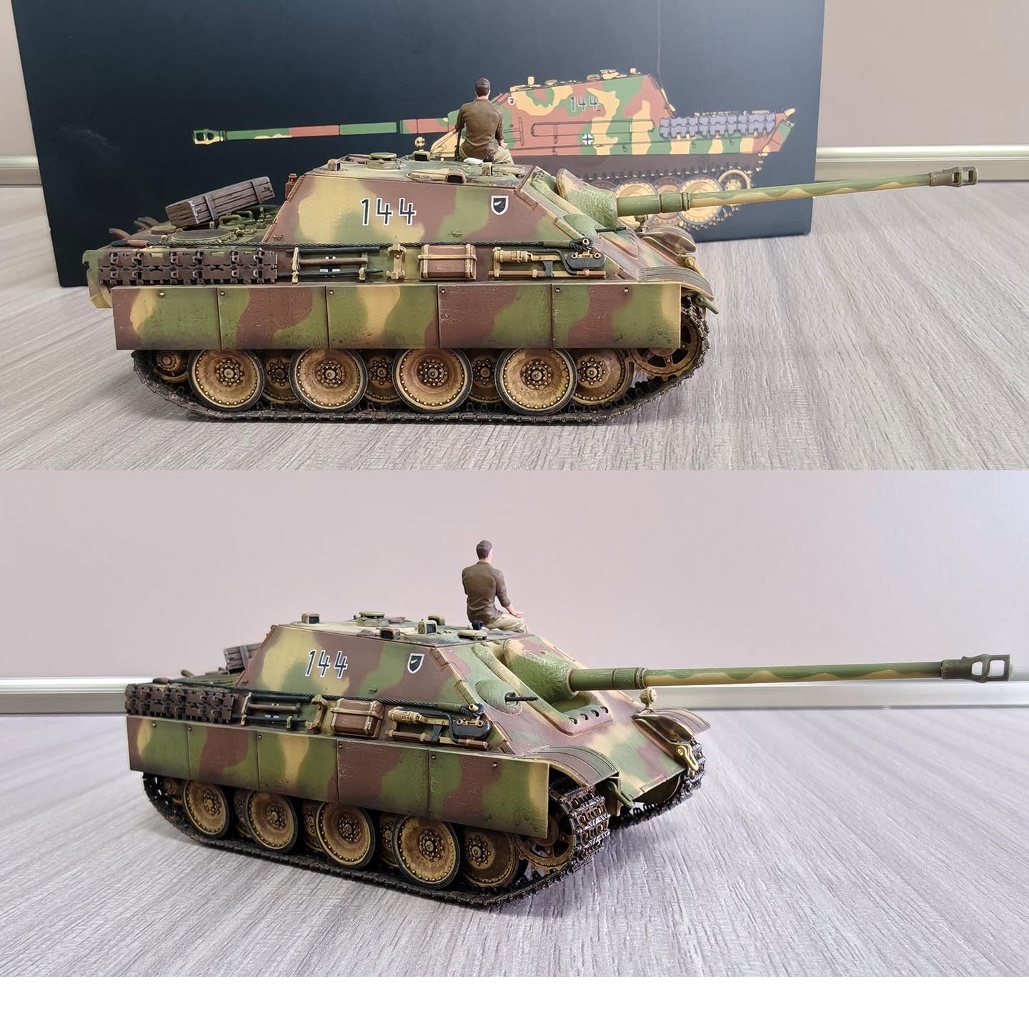 1/72 German Jagdpanther"/ ‌Panzerjager V tank destroyer No. 144 finished model