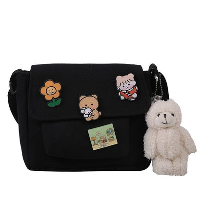 Cute Canvas Small Bag Female Diagonal Bag Wild Student Girl Shoulder Bag Women