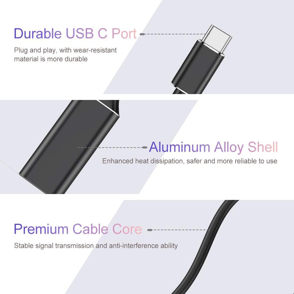 USB-C Type C To HDMI Adapter USB3.1 Cable For MHL Android Phone Tablet Black Lot