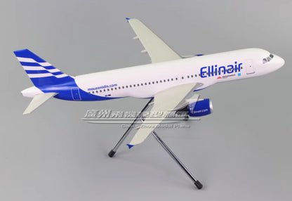 1:100 38CM Ellinair AIRBUS A320-200 Passenger Plane ABS Plastic Aircraft Model