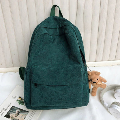 Fashion Corduroy Backpack Anti-theft Shoulder Bag School Backpacks Polyester 1PC