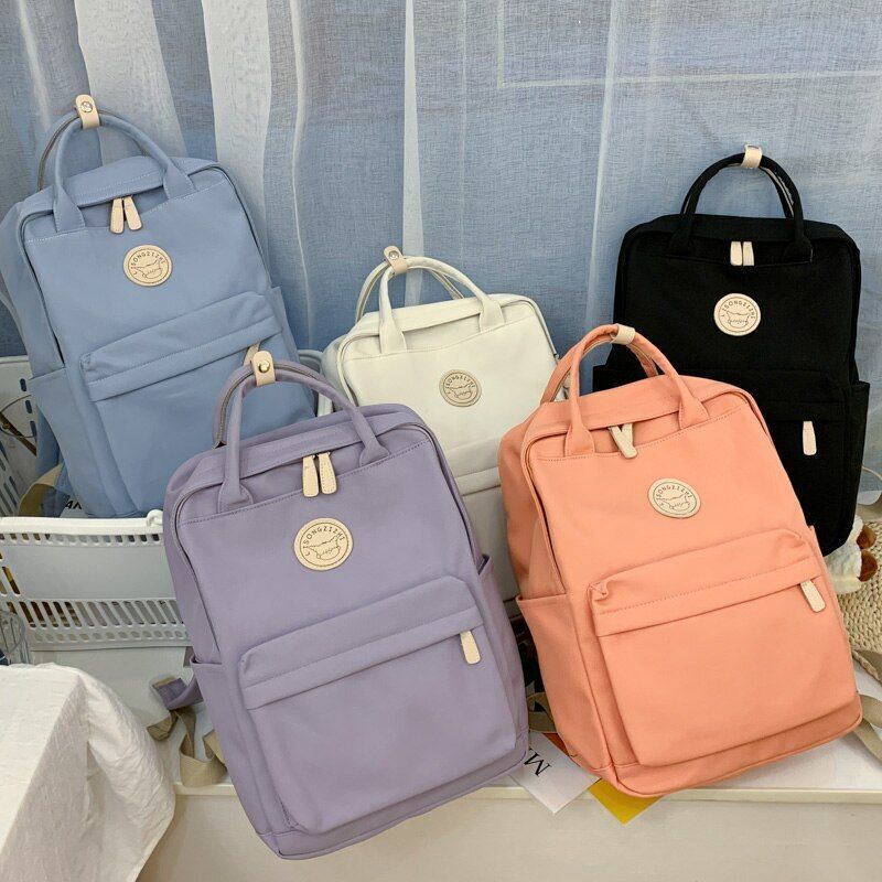 White Women Backpack Style Schoolbag Student Shoulder Bag Laptop Backpack Travel