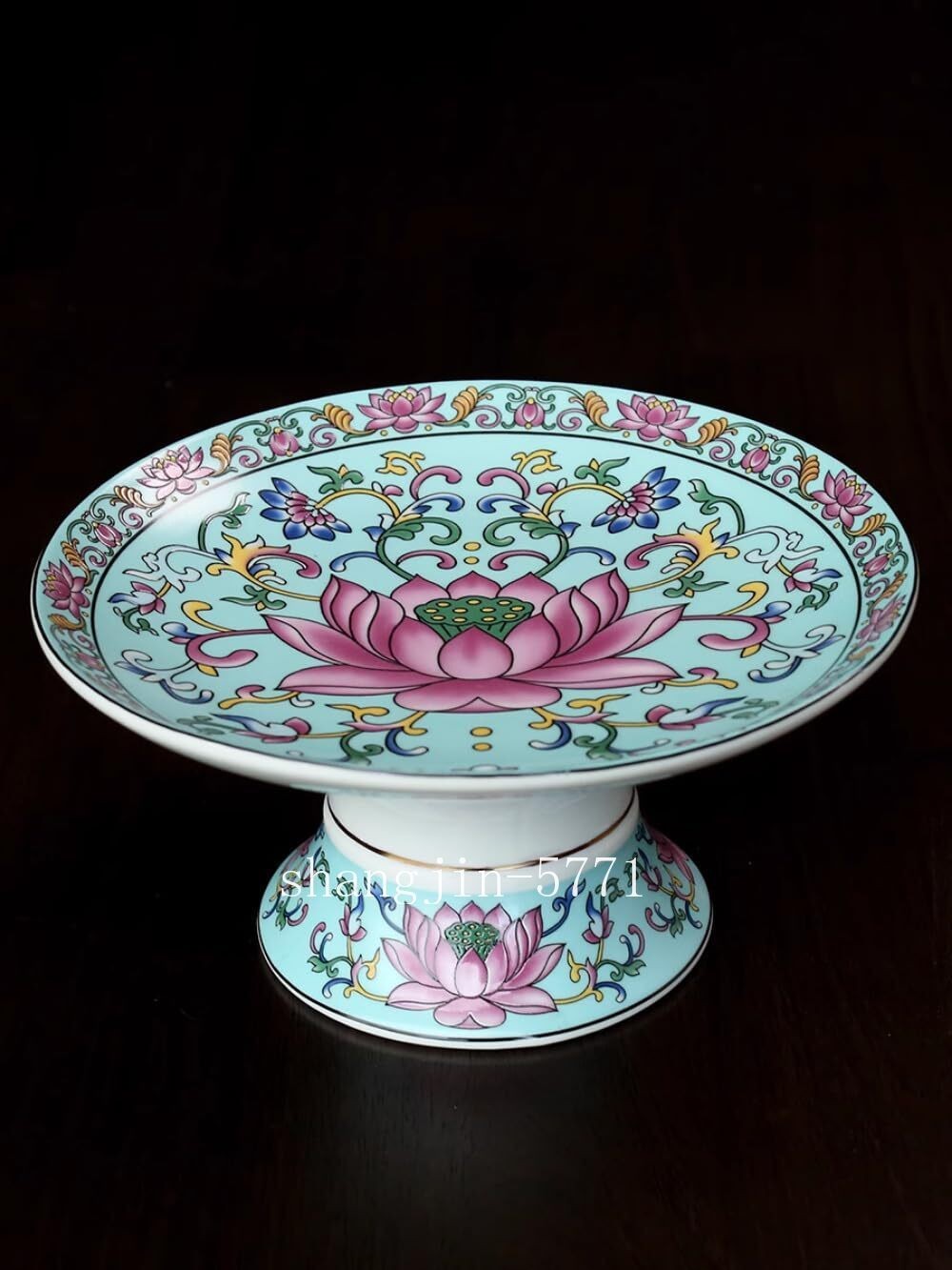 12.8cm Ceramic Buddha Hall Enamel Colored Fruit Tray for Offering Buddha's