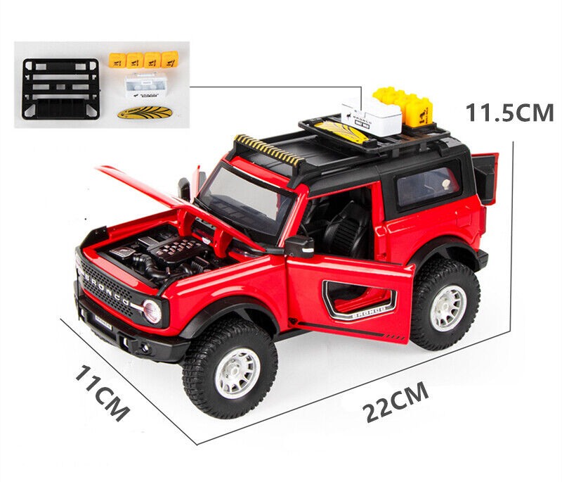 1:24 Ford Bronco Lima Diecast Model Car Modified SUV Off-road Vehicle Toy Gift