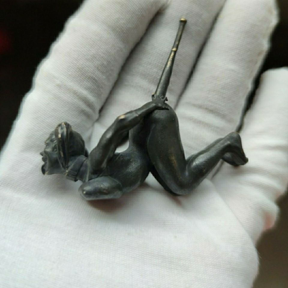 Chinese Exquisite of Bronze Clown Girl Beauty Handicraft Statue Gift Collected