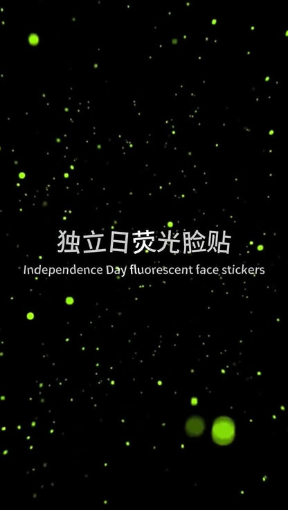 USA Party Neon Dance Glow Fluorescent Face Stickers Tattoo Stickers160*65mm
