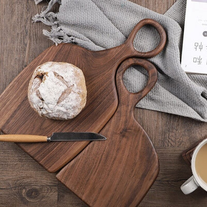 1pc Natural Irregular Steak Bread Board Hanging Ring Chopping Placement Plate