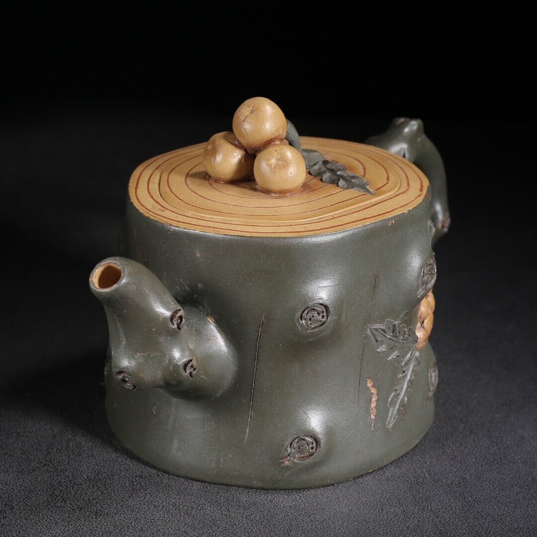 Vintage Chinese Yixing Purple Clay Teapot Zisha Ceremony Loquat Teaware Collect