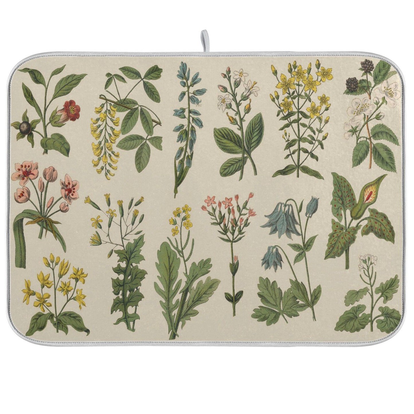 Dish Drying Mats Botanical Print Microfiber Kitchen Counter Super Absorbent Pads