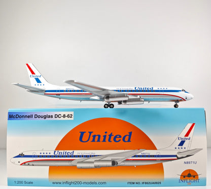 1:200 InFlight United DC-8-62 N8971U Passenger Airplane Diecast Plane Model