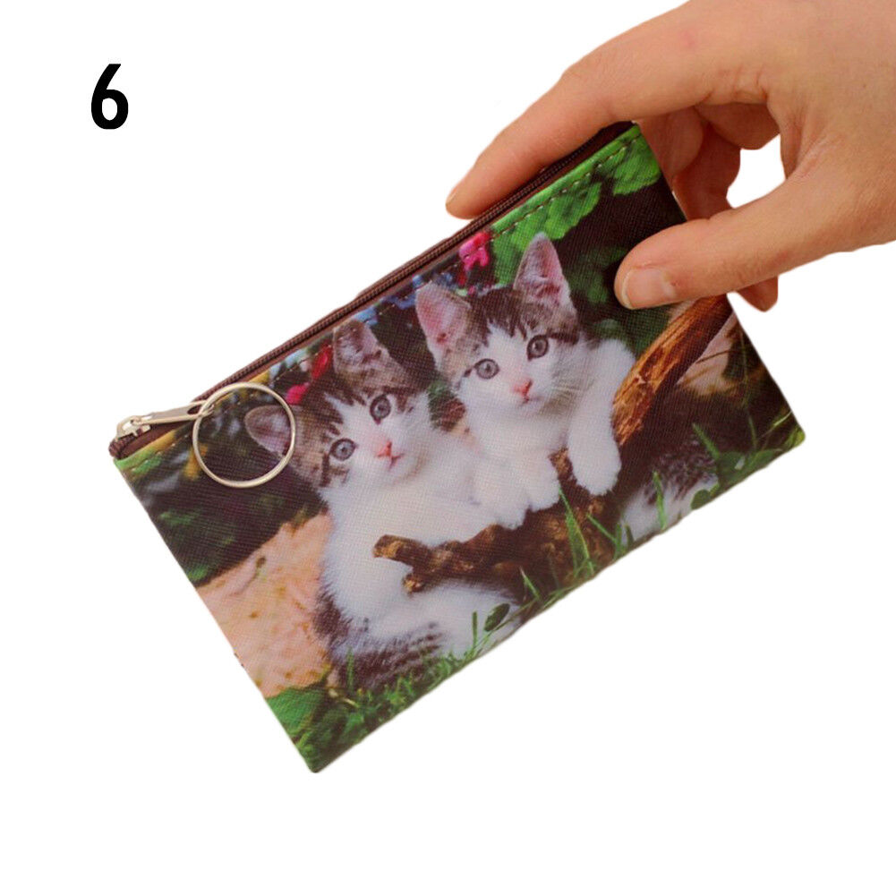 Girls Cute Cat Coin Purse Women Kids Mini Wallet Zipper Cartoon Bag Pouch Holder