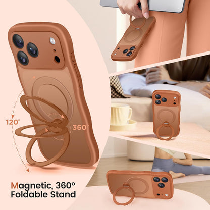 for Iphone 17 Pro Max Case with 360° Spin Magnetic Stand for Women, [Compatible