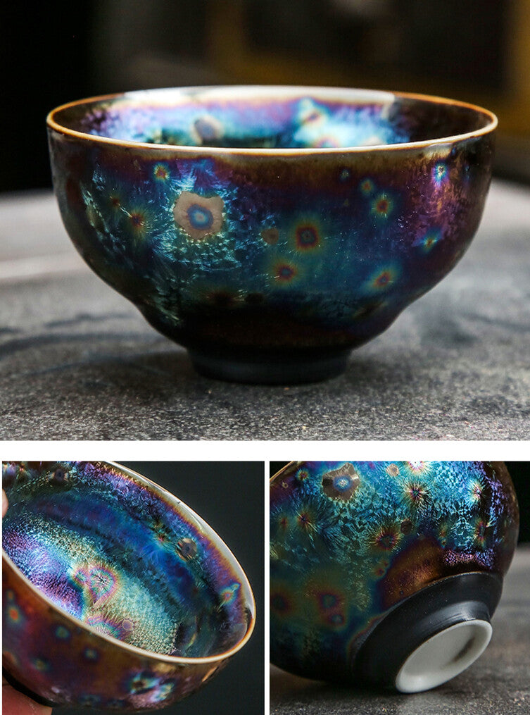 Unique Tea Cup Kiln Change Porcelain Cup Handmade Tianmu Jianzhan Tea Cup China