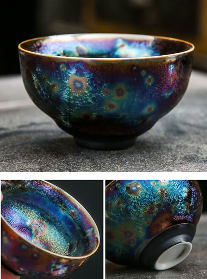 Unique Tea Cup Kiln Change Porcelain Cup Handmade Tianmu Jianzhan Tea Cup China