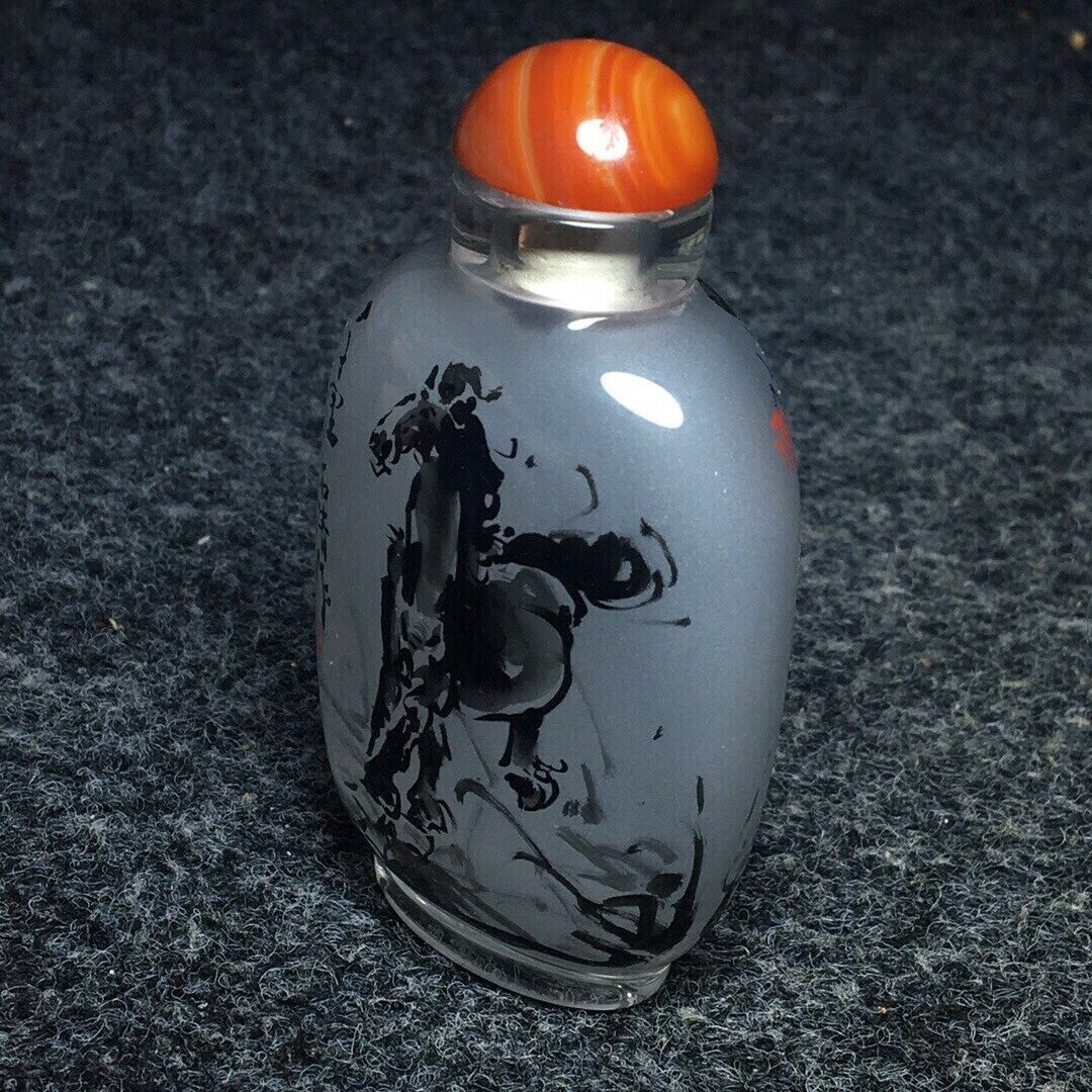 Ancient Chinese handmade interior painting ancient glazed snuff bottle
