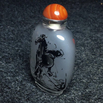 Ancient Chinese handmade interior painting ancient glazed snuff bottle