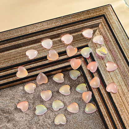 Nail Art Decals 20-100Pcs 3D Heart Charms Clear Acrylic DIY Manicure Accessories