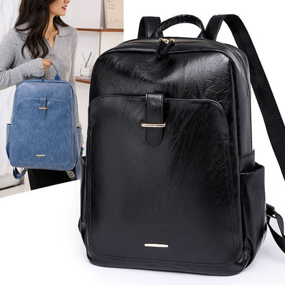 Leather Backpack Stylish Laptop Bag Women Luxury Polyester Traveling Blue Yellow