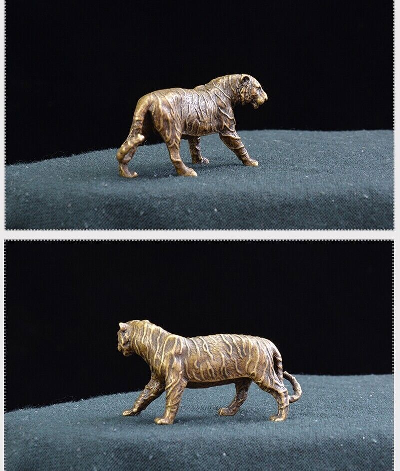 Solid Brass Tiger Figurine Statue Paperweight Office table decoration