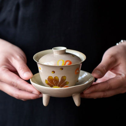 125ml Chinese Ceramic Porcelain Kung Fu Tea Set Cover Bowl Tea Bowl Tea Cup