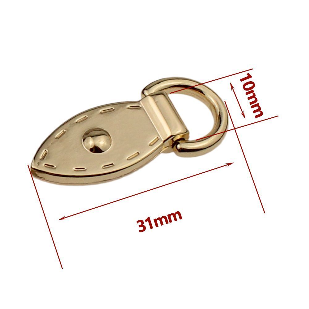Bag Connector 20Pcs Metal Leaf Shape Leather Craft Anchor D-Ring Buckle W/ Screw