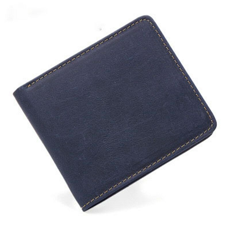 Leather Card Clamps Men's Wallet Card&ID Holder Bag Purse Cash Clip Billfold Bag