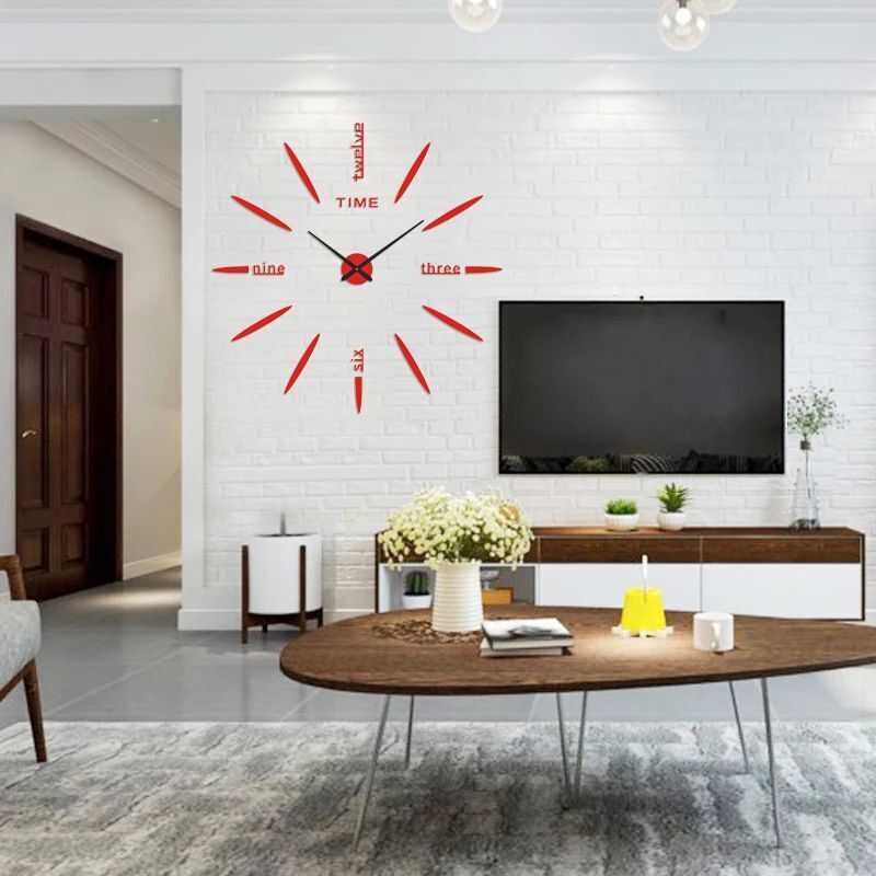 DIY Wall Clocks Creative Acrylic Punch-Free Luminous Living Room Home Decor 16in