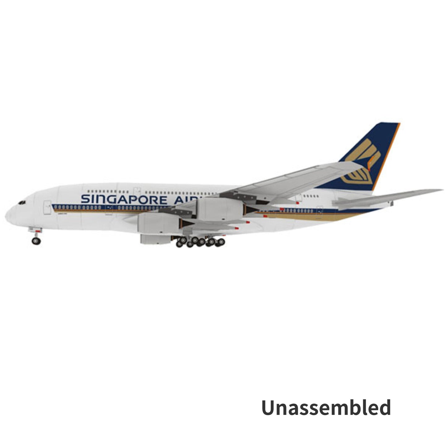 1:120 A380 Singapore Airlines Civil Airliner Paper Model Unassembled Ornaments
