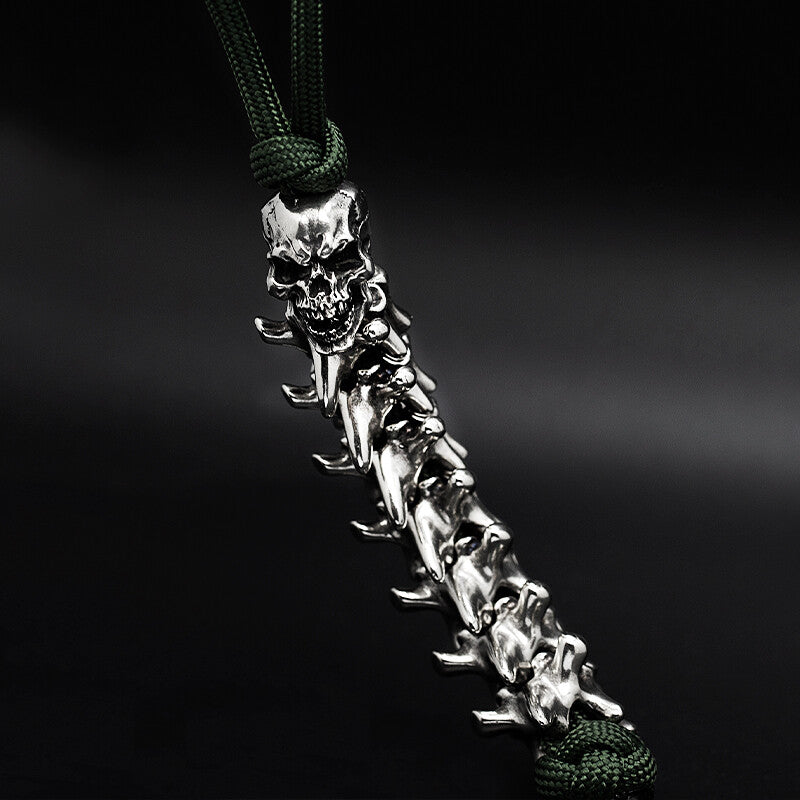 EDC Hand-woven Spine Umbrella Rope Skull Knife Handle Pendant keychain Pendant