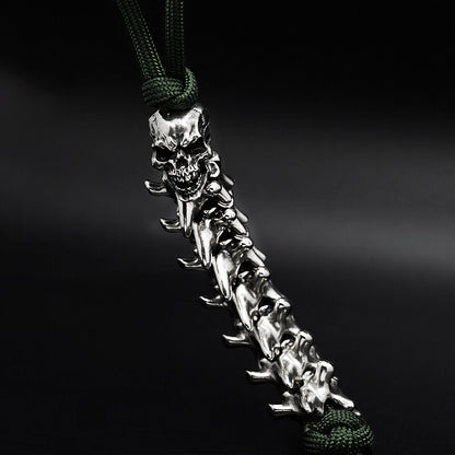 EDC Hand-woven Spine Umbrella Rope Skull Knife Handle Pendant keychain Pendant