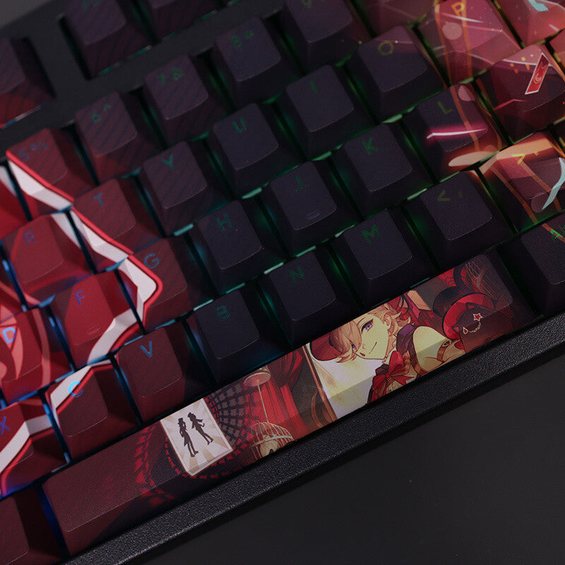 New Genshin Impact PBT Transparent Keycaps Cherry MX Mechanical Keybaord 108