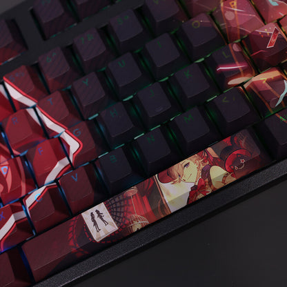 New Genshin Impact PBT Transparent Keycaps Cherry MX Mechanical Keybaord 108